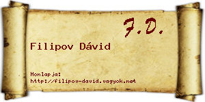 Filipov Dávid névjegykártya